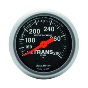 GAUGE; TRANS TEMP; 2 1/16in.; 140-280 F; MECHANICAL; 8FT.; SPORT-COMP