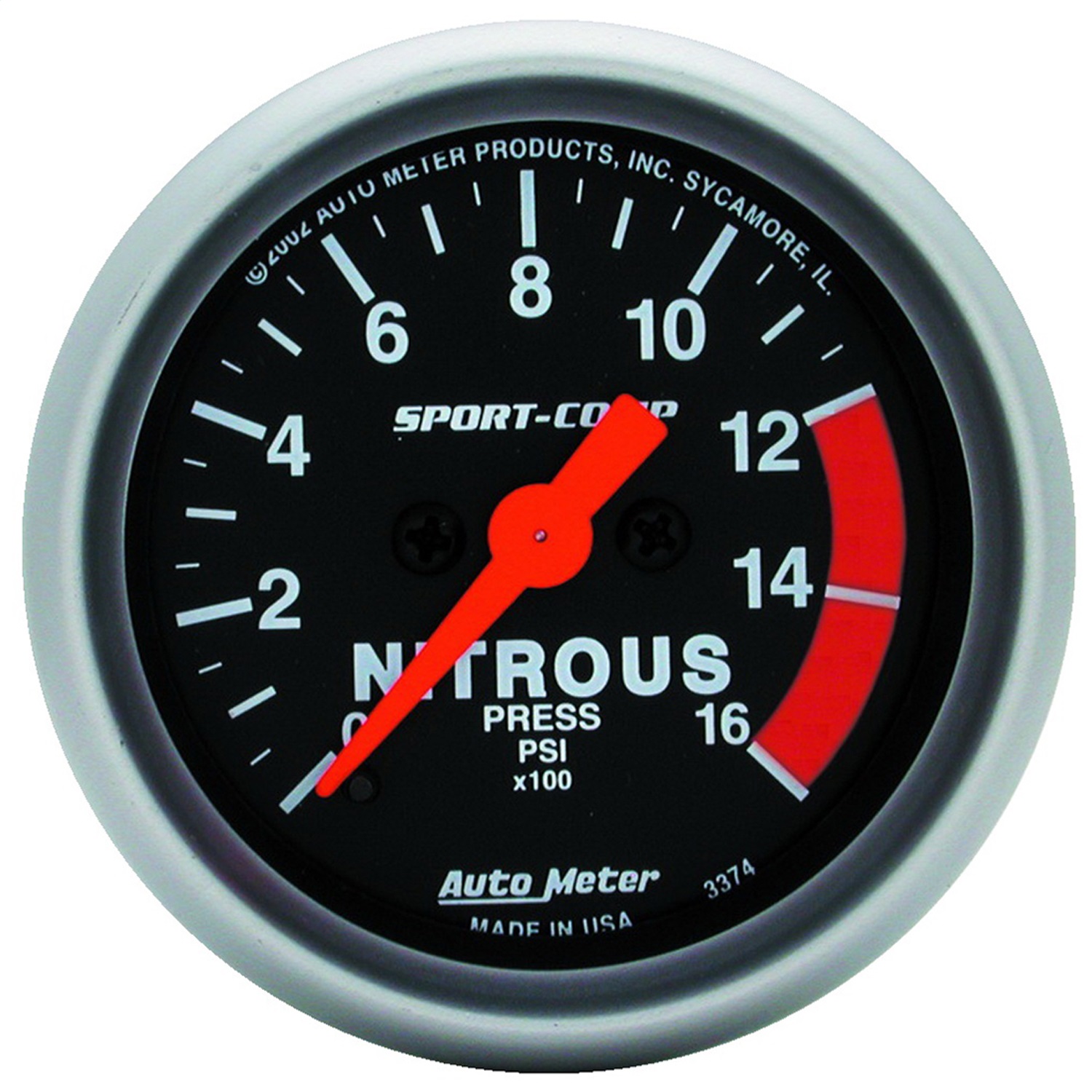 GAUGE; NITROUS PRESSURE; 2 1/16in.; 1600PSI; DIGITAL STEPPER MOTOR; SPORT-COMP
