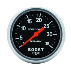 GAUGE; BOOST; 2 5/8in.; 35PSI; MECHANICAL; SPORT-COMP