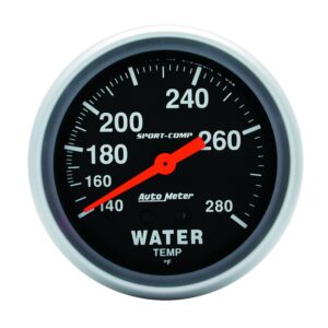 GAUGE; WATER TEMP; 2 5/8in.; 140-280 F; MECHANICAL; SPORT-COMP