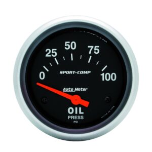 GAUGE; OIL PRESSURE; 2 5/8in.; 100PSI; ELECTRIC; SPORT-COMP