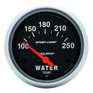 GAUGE; WATER TEMP; 2 5/8in.; 100-250 F; ELECTRIC; SPORT-COMP