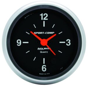 GAUGE; CLOCK; 2 5/8in.; 12HR; ANALOG; SPORT-COMP