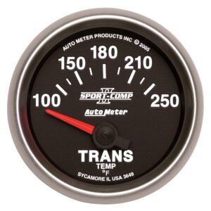 GAUGE; TRANSMISSION TEMP; 2 1/16in.; 100-250 F; ELECTRIC; SPORT-COMP II