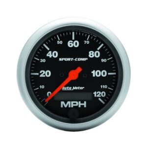 GAUGE; SPEEDO; 3 3/8in.; 120MPH; ELEC. PROGRAM W/LCD ODO; SPORT-COMP