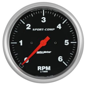 GAUGE; TACHOMETER; 5in.; 6K RPM; IN-DASH; SPORT-COMP