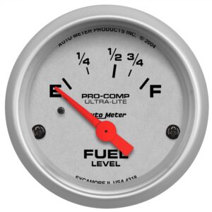 GAUGE; FUEL LEVEL; 2 1/16in.; 16?E TO 158?F; ELEC; ULTRA-LITE