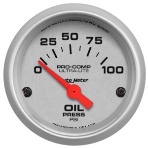 GAUGE; OIL PRESSURE; 2 1/16in.; 100PSI; ELECTRIC; ULTRA-LITE