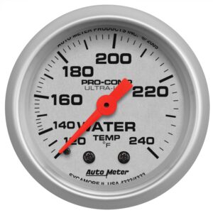 GAUGE; WATER TEMP; 2 1/16in.; 120-240 F; MECHANICAL; ULTRA-LITE