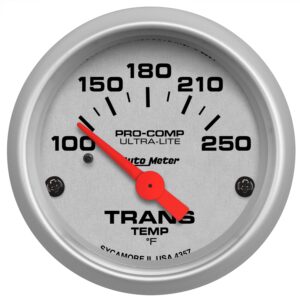 GAUGE; TRANSMISSION TEMP; 2 1/16in.; 100-250 F; ELECTRIC; ULTRA-LITE