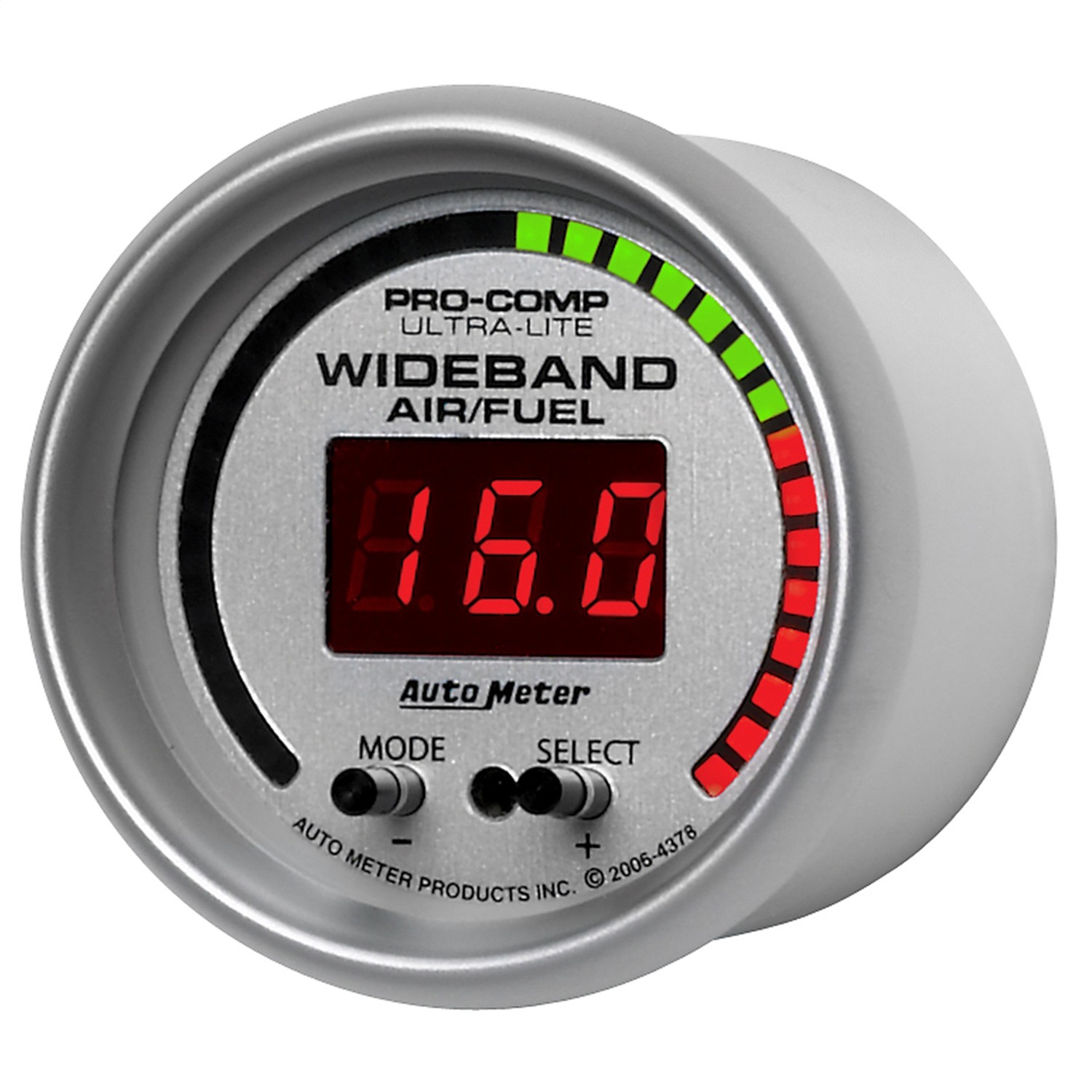 GAUGE; AIR/FUEL RATIO-PRO; 2 1/16in.; 10:1-20:1; DIGITAL W/PEAK/WRN; ULTRA-LITE - Image 2