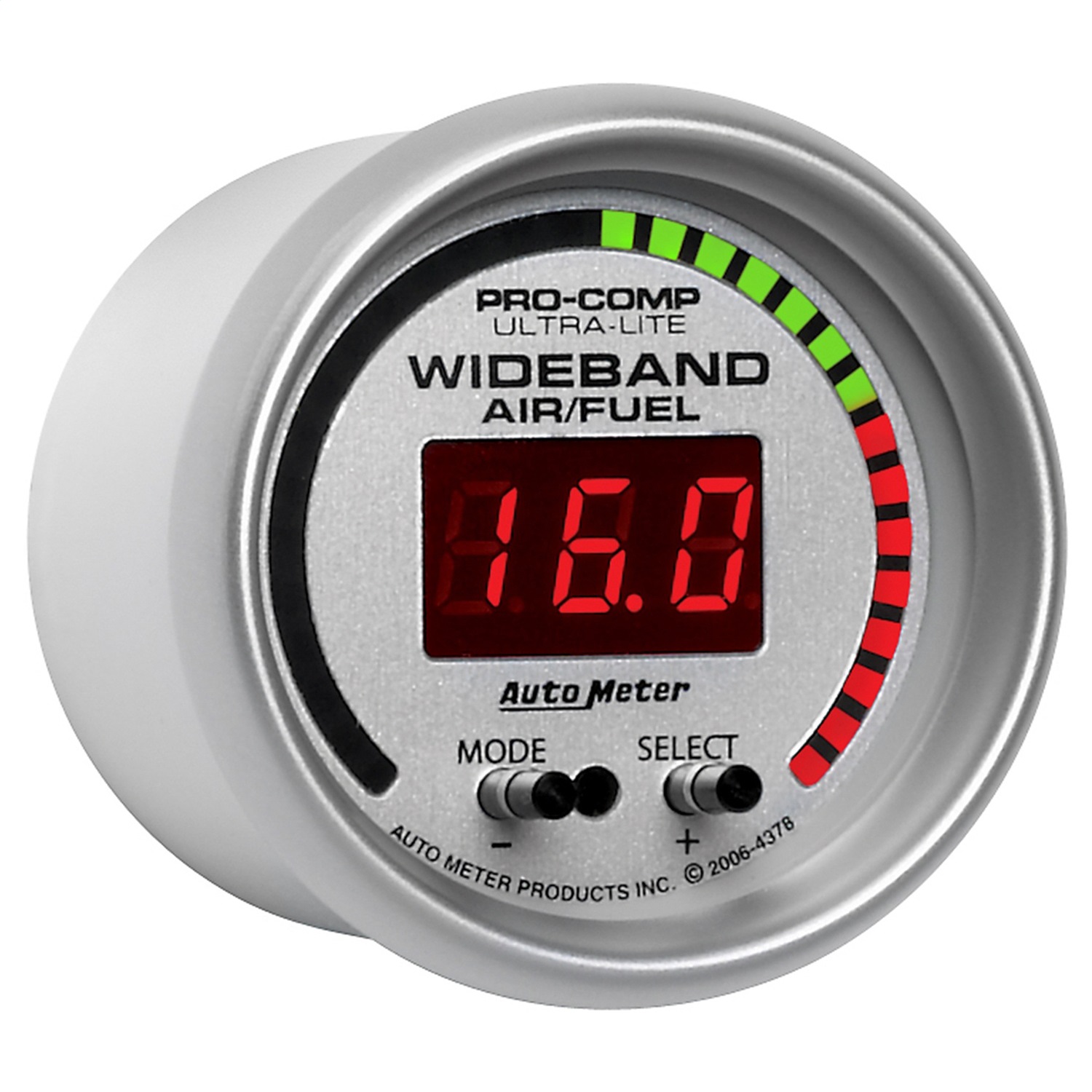 GAUGE; AIR/FUEL RATIO-PRO; 2 1/16in.; 10:1-20:1; DIGITAL W/PEAK/WRN; ULTRA-LITE - Image 3