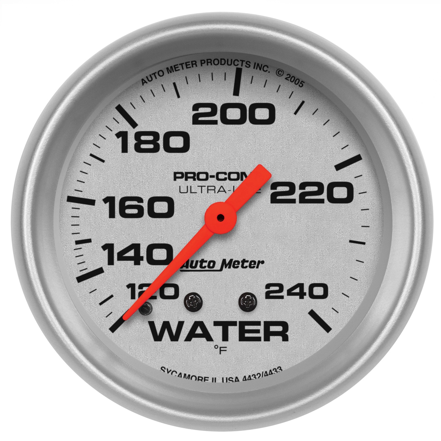 GAUGE; WATER TEMP; 2 5/8in.; 120-240 F; MECHANICAL; ULTRA-LITE