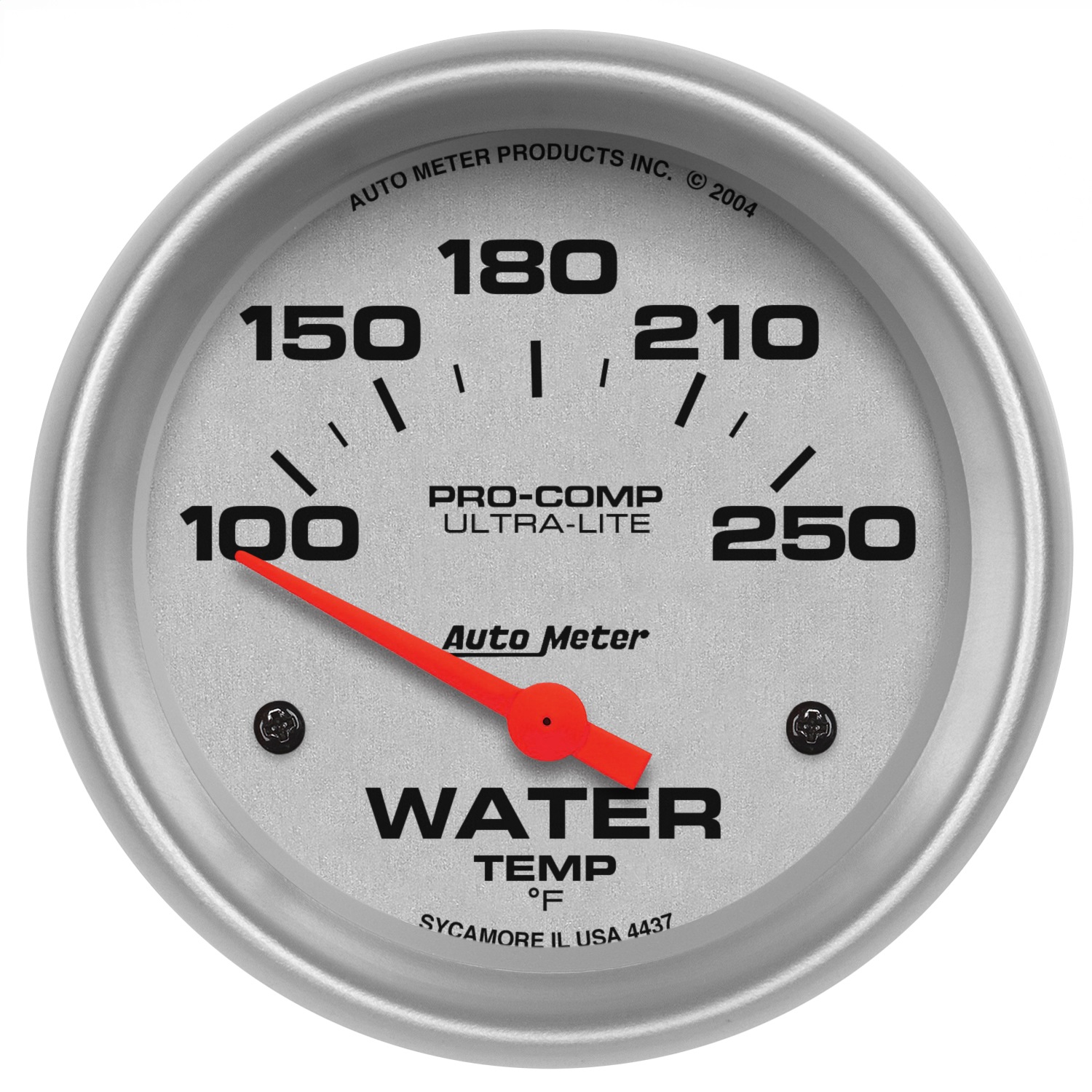 GAUGE; WATER TEMP; 2 5/8in.; 100-250 F; ELECTRIC; ULTRA-LITE