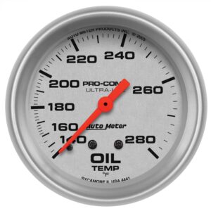 GAUGE; OIL TEMP; 2 5/8in.; 140-280 F; MECHANICAL; ULTRA-LITE