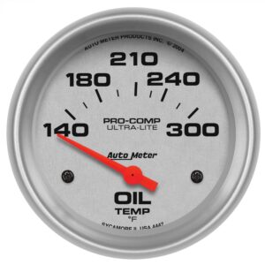 GAUGE; OIL TEMP; 2 5/8in.; 140-300 F; ELECTRIC; ULTRA-LITE