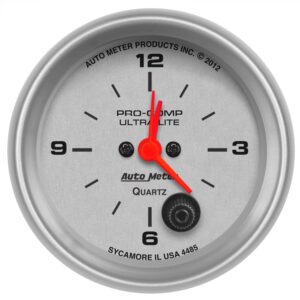GAUGE; CLOCK; 2 5/8in.; 12HR; ANALOG; ULTRA-LITE