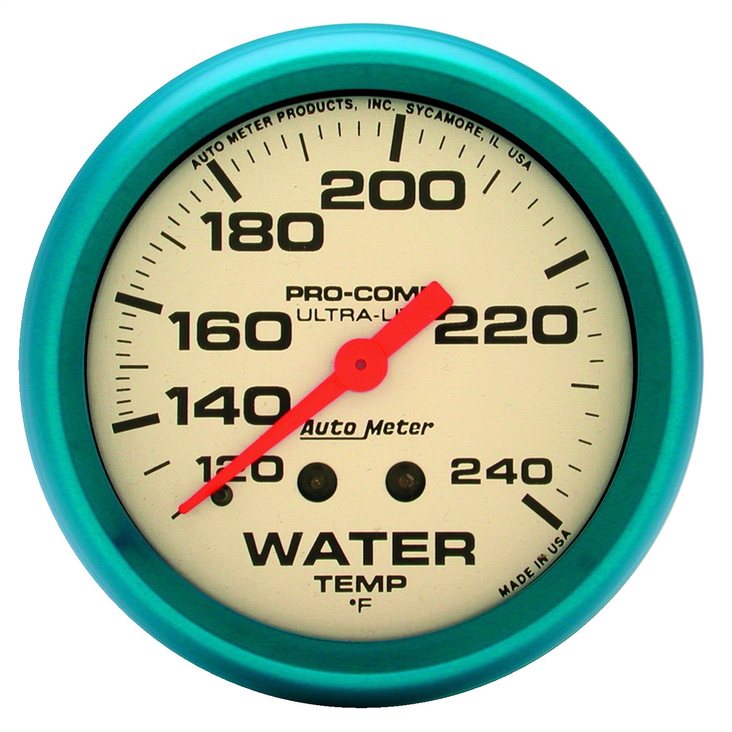 GAUGE; WATER TEMP; 2 5/8in.; 120-240 F; MECH.; GLOW IN THE DARK; ULTRA-NITE