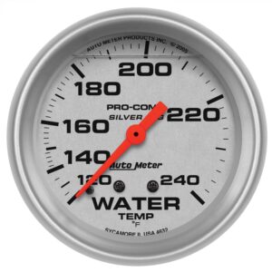 GAUGE; WATER TEMP; 2 5/8in.; 120-240 F; LIQUID FILLED MECH; ULTRA-LITE