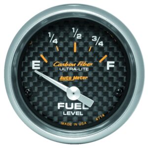 GAUGE; FUEL LEVEL; 2 1/16in.; 0?E TO 90?F; ELEC; CARBON FIBER