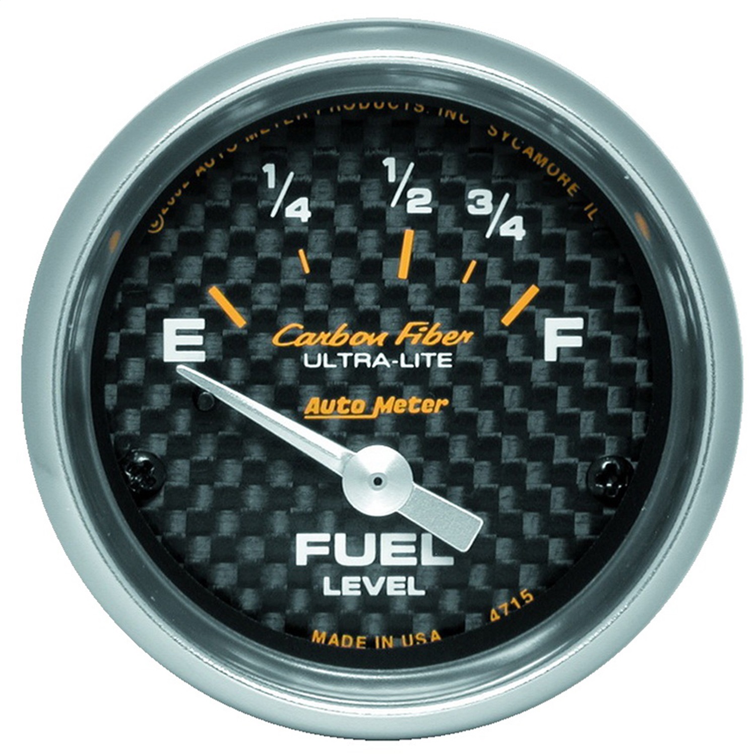 GAUGE; FUEL LEVEL; 2 1/16in.; 73?E TO 10?F; ELEC; CARBON FIBER