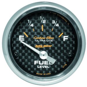 GAUGE; FUEL LEVEL; 2 1/16in.; 240?E TO 33?F; ELEC; CARBON FIBER
