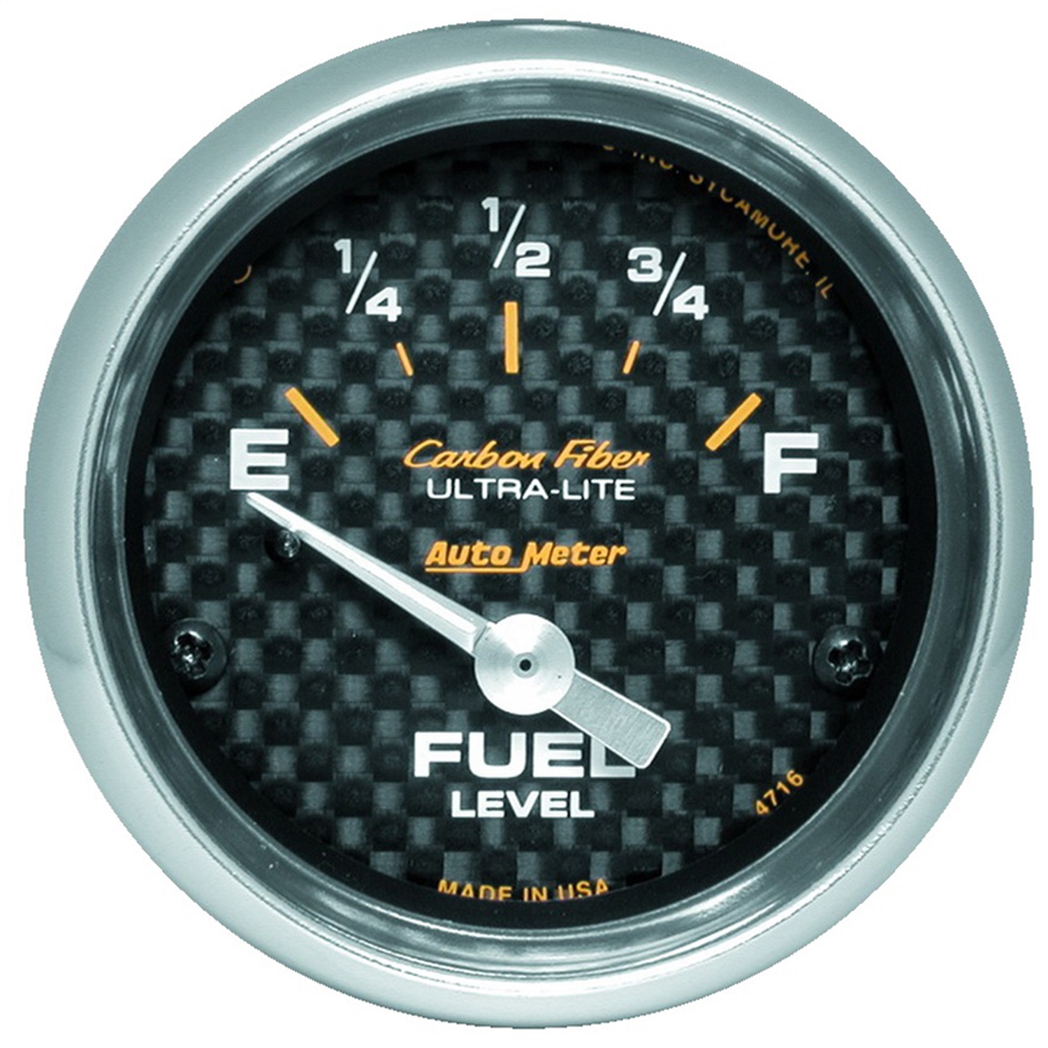 GAUGE; FUEL LEVEL; 2 1/16in.; 240?E TO 33?F; ELEC; CARBON FIBER