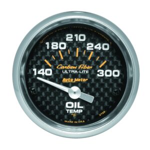 GAUGE; OIL TEMP; 2 1/16in.; 140-300 F; ELECTRIC; CARBON FIBER