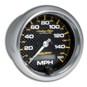 GAUGE; SPEEDOMETER; 3 3/8in.; 160MPH; ELEC. PROGRAMMABLE; CARBON FIBER