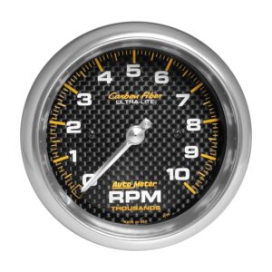 GAUGE; TACHOMETER; 3 3/8in.; 10K RPM; IN-DASH; CARBON FIBER