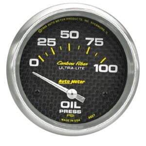 GAUGE; OIL PRESSURE; 2 5/8in.; 100PSI; ELECTRIC; CARBON FIBER
