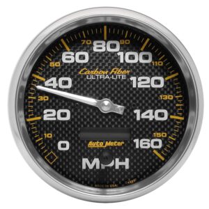 GAUGE; SPEEDOMETER; 5in.; 160MPH; ELEC. PROGRAMMABLE; CARBON FIBER