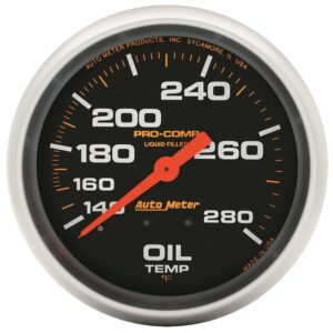 GAUGE; OIL TEMP; 2 5/8in.; 140-280 F; LIQUID FILLED MECH; PRO-COMP