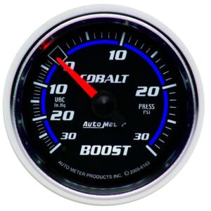 GAUGE; VAC/BOOST; 2 1/16in.; 30INHG-30PSI; MECHANICAL; COBALT