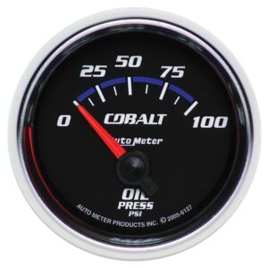GAUGE; OIL PRESSURE; 2 1/16in.; 100PSI; ELECTRIC; COBALT