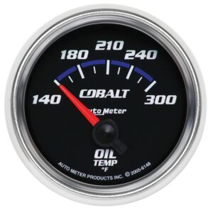 GAUGE; OIL TEMP; 2 1/16in.; 140-300 F; ELECTRIC; COBALT