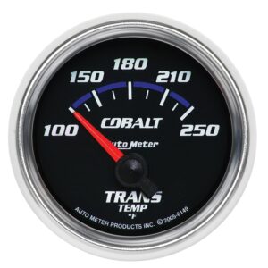 GAUGE; TRANSMISSION TEMP; 2 1/16in.; 100-250 F; ELECTRIC; COBALT