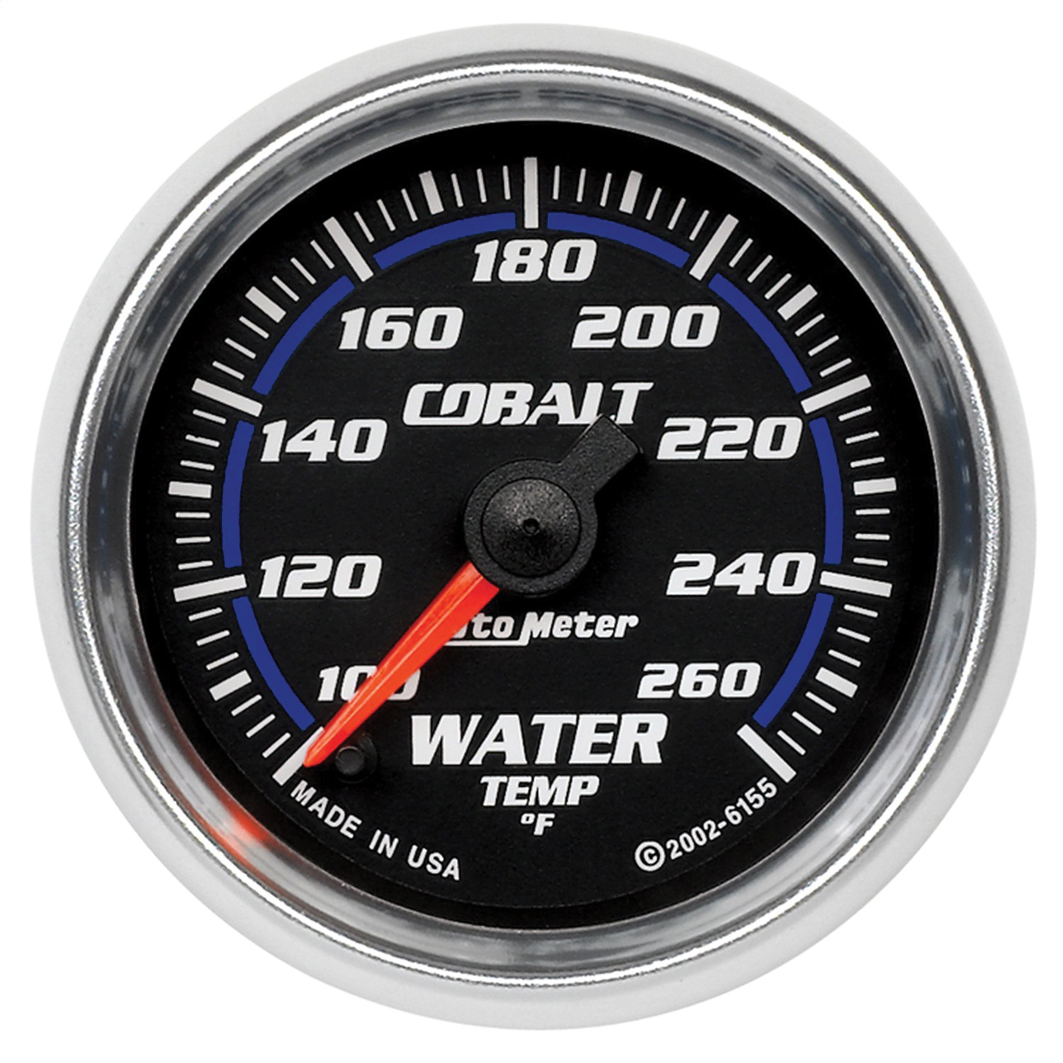 GAUGE; WATER TEMP; 2 1/16in.; 100-260 F; DIGITAL STEPPER MOTOR; COBALT
