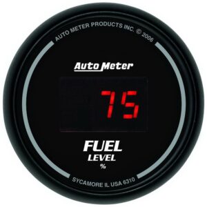 GAUGE; FUEL LEVEL; 2 1/16in.; 0-280? PROGRAM.; DIGITAL; BLACK DIAL W/RED LED