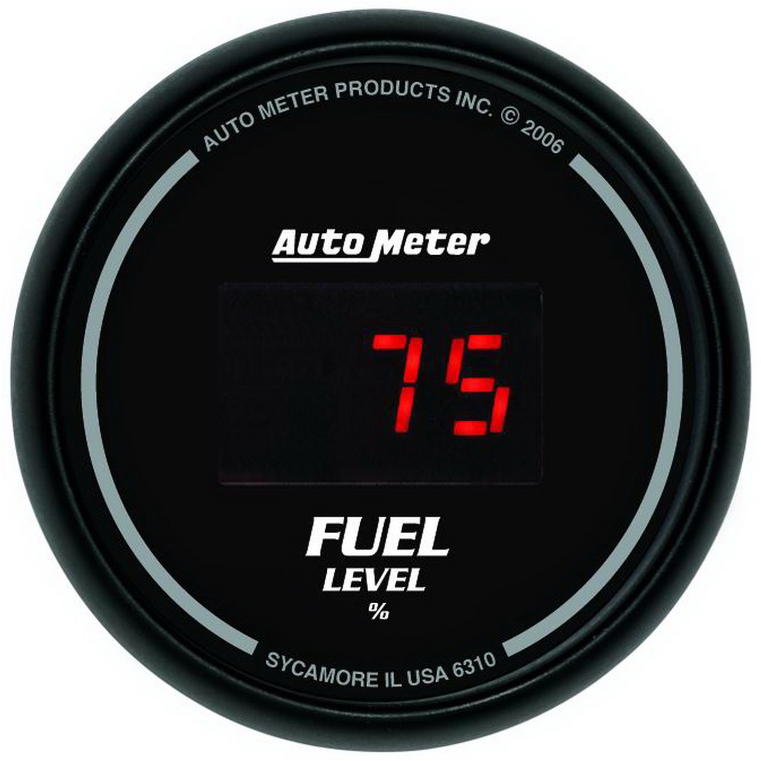 GAUGE; FUEL LEVEL; 2 1/16in.; 0-280? PROGRAM.; DIGITAL; BLACK DIAL W/RED LED