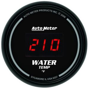 GAUGE; WATER TEMP; 2 1/16in.; 340 F; DIGITAL; BLACK DIAL W/RED LED