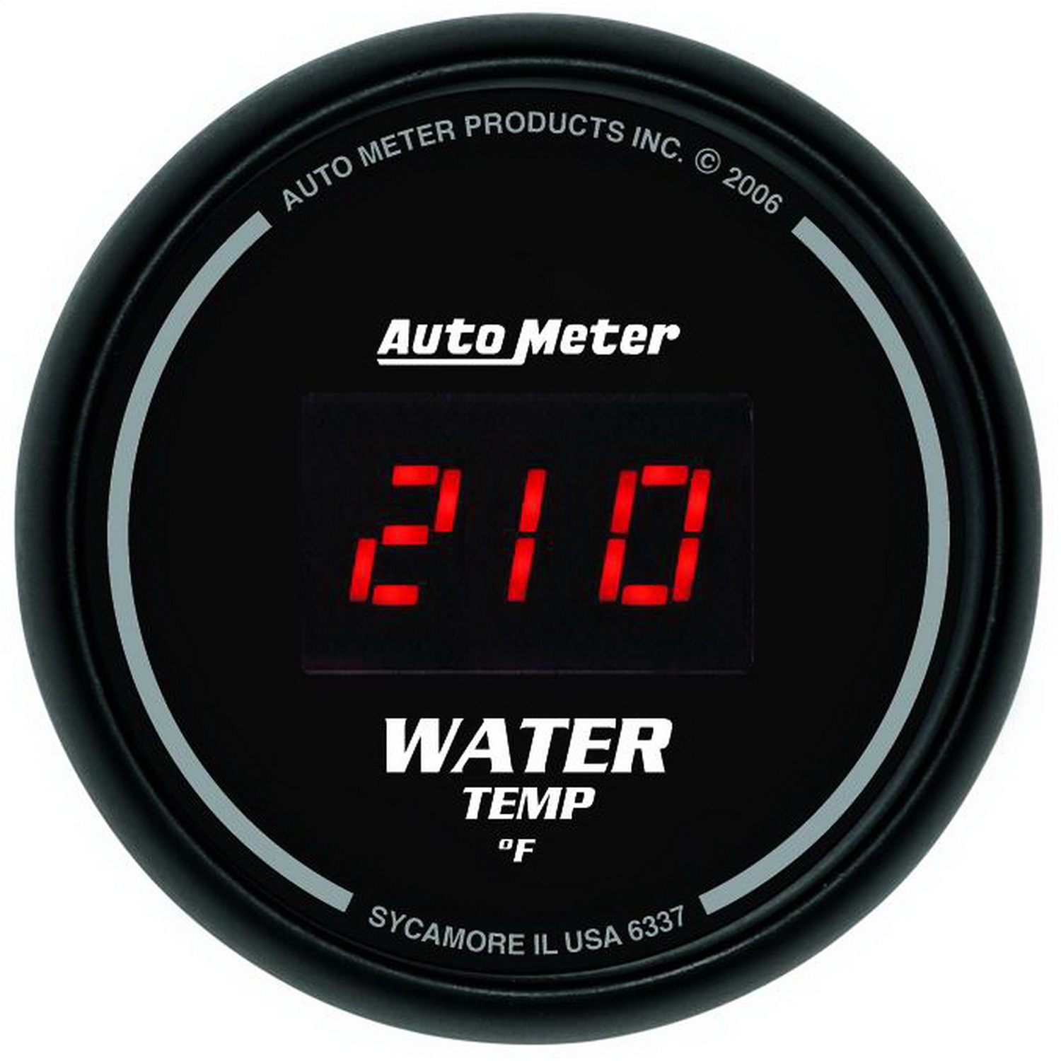 GAUGE; WATER TEMP; 2 1/16in.; 340 F; DIGITAL; BLACK DIAL W/RED LED