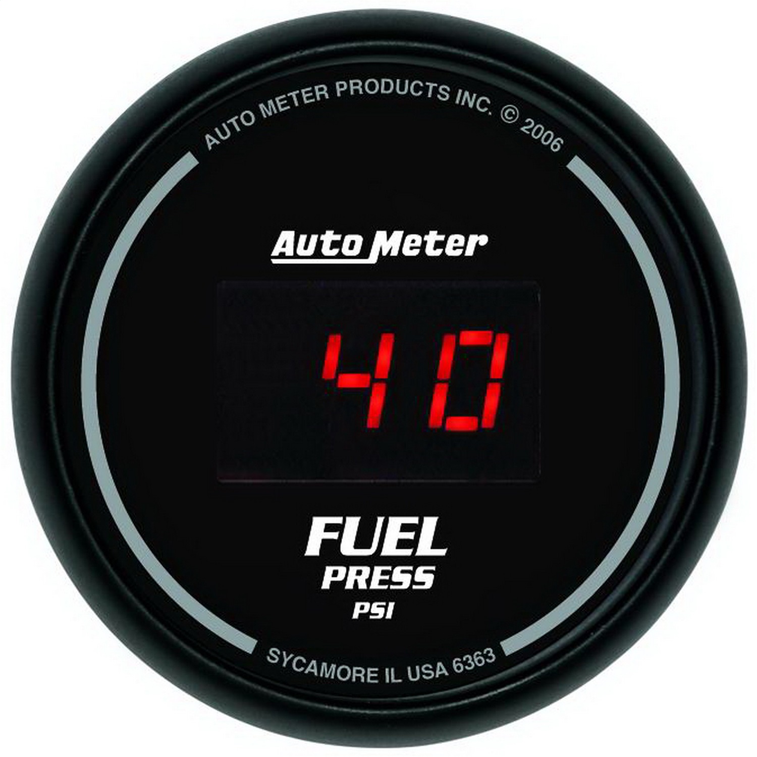 GAUGE; FUEL PRESSURE; 2 1/16in.; 100PSI; DIGITAL; BLACK DIAL W/RED LED