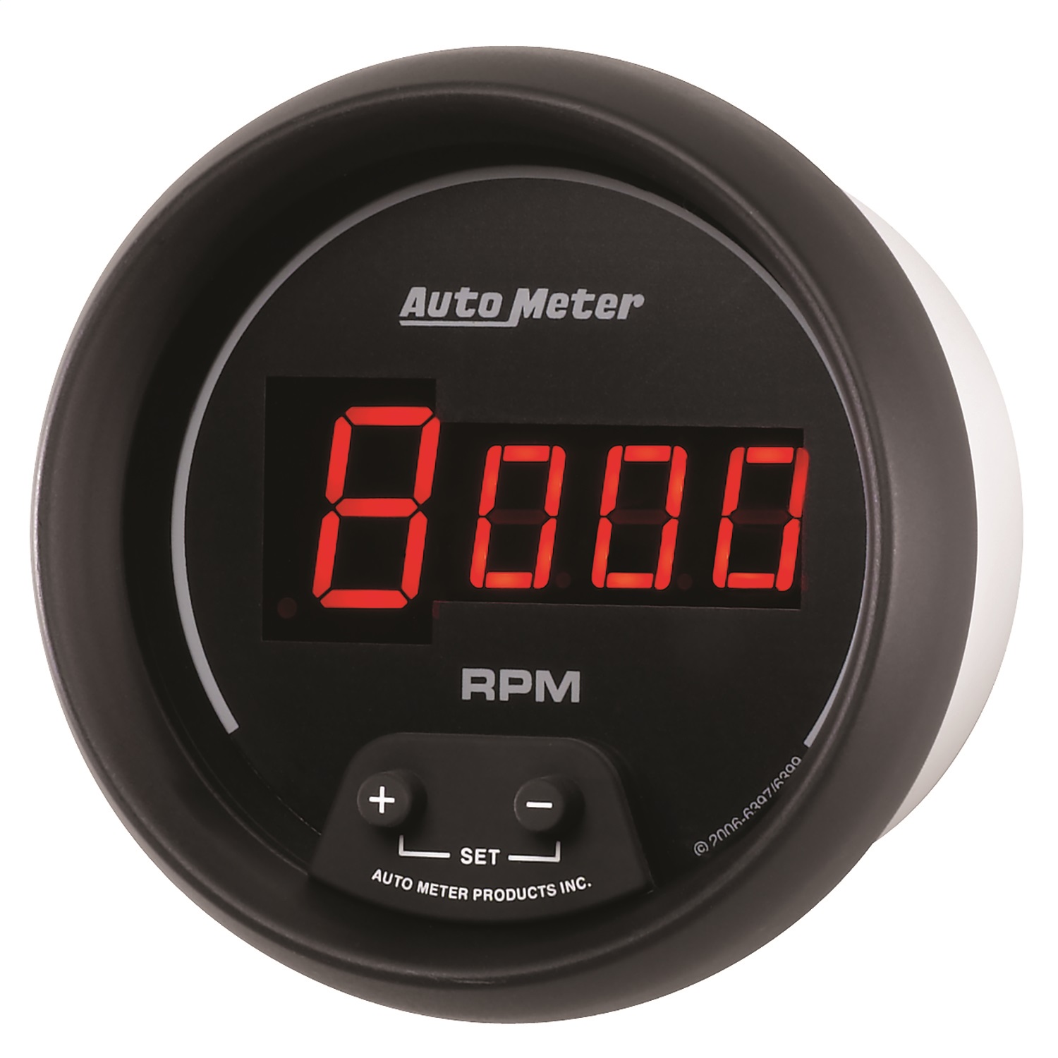 GAUGE; TACH; 3 3/8in.; 10K RPM; IN-DASH; DIGITAL; BLACK DIAL W/RED LED - Image 2