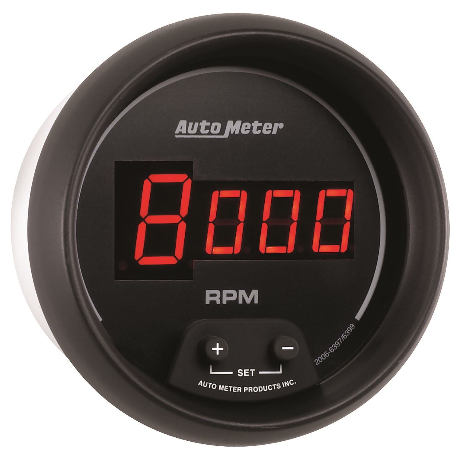 GAUGE; TACH; 3 3/8in.; 10K RPM; IN-DASH; DIGITAL; BLACK DIAL W/RED LED - Image 3