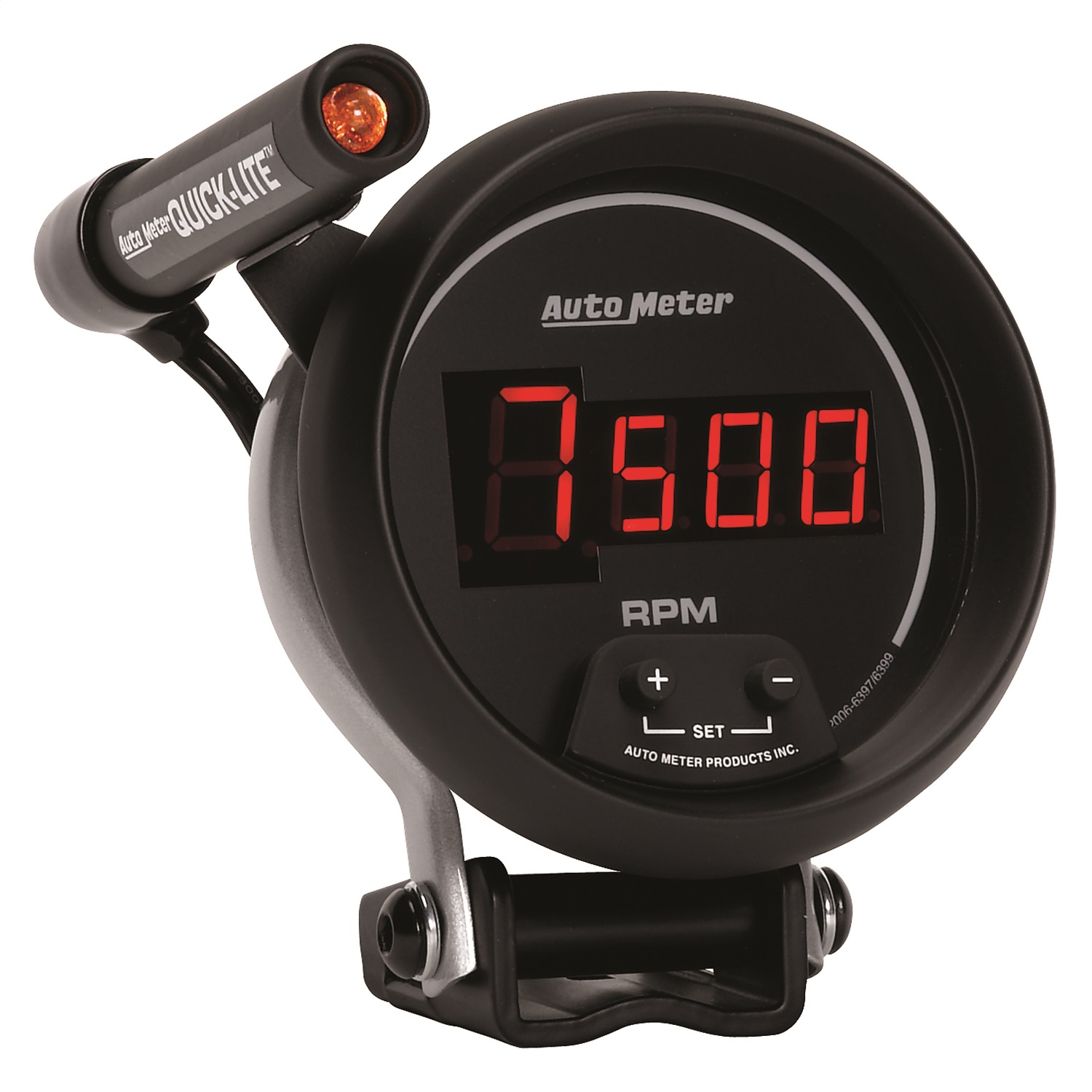 GAUGE; TACH; 3 3/4in.; 10K RPM; PEDESTAL W/QUICK-LITE; DIGITAL; BLK W/RED LED - Image 3
