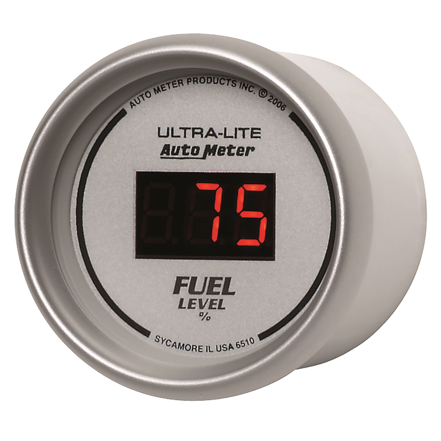 GAUGE; FUEL LEVEL; 2 1/16in.; 0-280? PROGRAM.; DIGITAL; SILVER DIAL W/RED LED - Image 2
