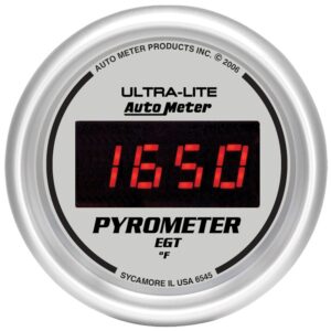 GAUGE; PYROMETER (EGT); 2 1/16in.; 1600 F; DIGITAL; SILVER DIAL W/RED LED