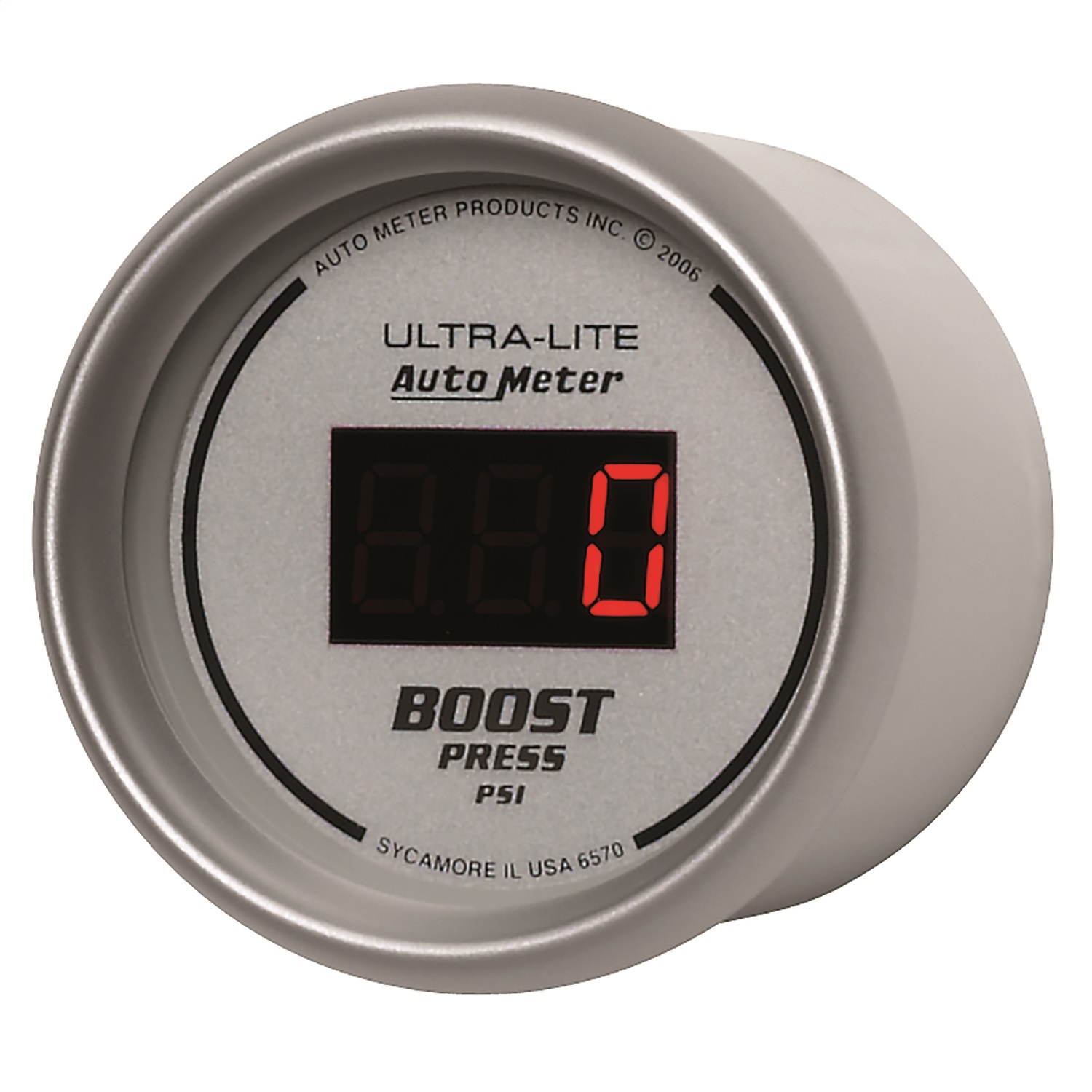 GAUGE; BOOST; 2 1/16in.; 60PSI; DIGITAL; SILVER DIAL W/RED LED - Image 2