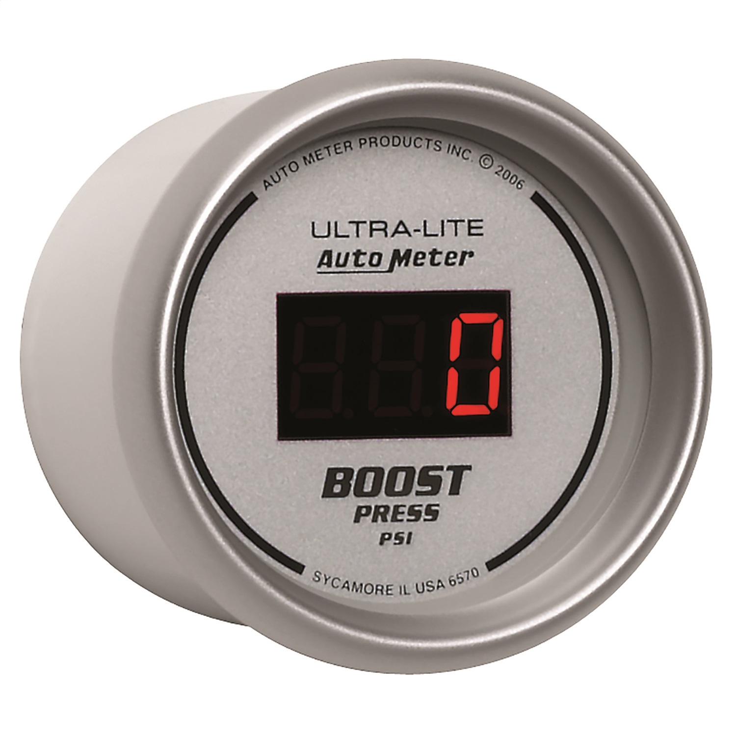GAUGE; BOOST; 2 1/16in.; 60PSI; DIGITAL; SILVER DIAL W/RED LED - Image 3